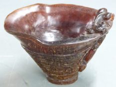 Pair of Chinese cinnabar lacquer style vases, gilt wood figure, libation cup etc, tallest 40cm