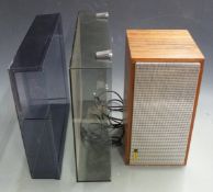 Hi-fi related items to include two record deck covers and Celestion Studio Series Ditton 10 speaker