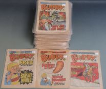 Ninety-nine Buddy and Spike comic books/ magazines comprising 49 Buddy number 2 onward 1981-83 and
