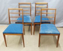 A H McIntosh & Co retro / mid century modern teak circular extending table and four chairs, D122 x