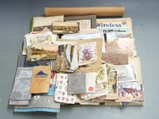 Ephemera and collectables to include postcards, greeting cards, vintage wireless magazines and
