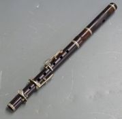 A six-key rosewood fife with nickel mounts and keys