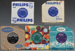 Approximately 110 singles, mostly late 1950s and 1960s in two cases