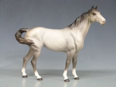 Beswick first version Swish Tail Horse in grey matt, H22cm