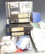 Two trays of mainly themed stamp collections including railways, fish, animals etc