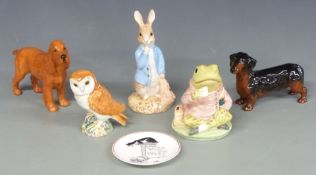 Beswick Beatrix Potter large version Peter and The Red Pocket Handkerchief, Jeremy Fisher, further