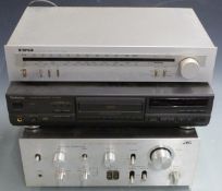 Stereo equipment including JVC JA-31 stereo integrated amplifier, Tensai tuner and a Technics CD