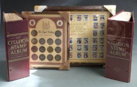 Two The Citation Stamp Album, a framed set Queen Elizabeth the Queen Mother 85th birthday stamps and