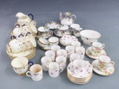 A collection of decorative teaware including Art Deco Royal Doulton tea for two