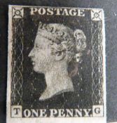 1d black T.G. very fine used. Four clear to large margins