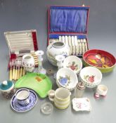 Poole Pottery pedestal bowl, Portuguese hand-painted vase, Royal Worcester King's Lily pattern