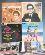 Twenty albums including Cliff Richard and The Shadows and Elvis Presley, in a case, condition