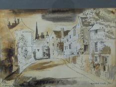 Gerald Cox watercolour Vicarage Street, Painswick, titled lower left and signed and dated 72 lower