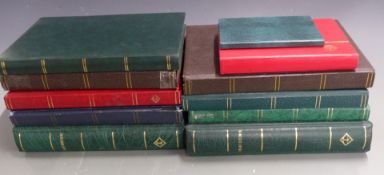 A box of empty stamp albums