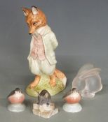 Collection of ceramics including Goebel Hummel figures, Copenhagen mouse and bird, Lladro, large