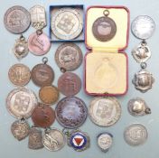 Bronze Lifesaving Medal awarded to E E Threadgold 1938, large quantity of hallmarked silver,