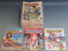 Eighty-eight football related comic books and magazines comprising 51 Scoop from number 5 1978-79