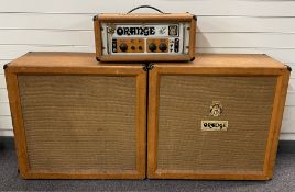 Orange of London amplifier, almost certainly model OR 120 circa early 1970s, together with a pair of