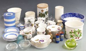 Ceramics to include Portmeirion Botanic Garden, Wedgwood pedestal bowl, Keith Murray style vases