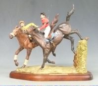 Cloudside Studios resin horseracing figure, Cheltenham Gold Cup legends Forgive 'N' Forget -