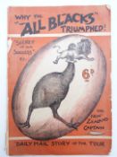 'Why The All Blacks Triumphed' Daily Mail Story of the Tour 1905, New Zealand Rugby souvenir book