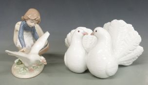 Six Lladro figures, tallest 26cm