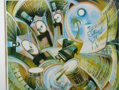 Mark A Strauss signed limited edition 178/700 print 'Moon Rhythm', 46 x 55cm