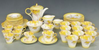 Shelley twelve place setting tea service and six place setting coffee set decorated in the Yellow