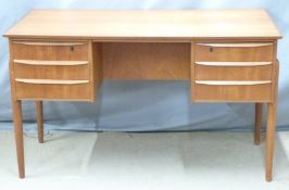 G Plan style retro/ mid century modern teak desk, W122 x D61 x H72cm