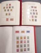 Collections of West Indies (3) and South Africa (2) stamps, mint and used, in Lighthouse stamp