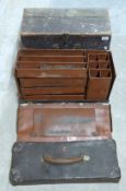 Fold-out toolbox with lift-out trays and wooden case  COLLECTING - SENDING SOMEONE