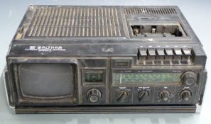 Waltham portable TV-Radio cassette recorder, UHF/FM/MW/LW, model no. W154