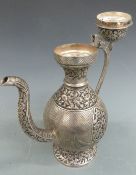 Eastern white metal ewer, H35cm
