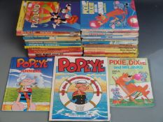 Thirty-five cartoon, animated and similar annuals and comic books including Popeye, Buggs Bunny,