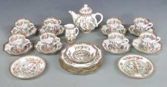 Coalport Indian Tree teaware, approximately 27 pieces