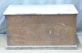 Large 19thC pine chest/ blanket box, W125 x D65 x H66cm