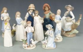 Ten Nadal figures, tallest 28cm