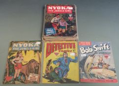 Twenty-one L Miller Fawcett comic books including Superman, Superboy, Super Adventure, Captain