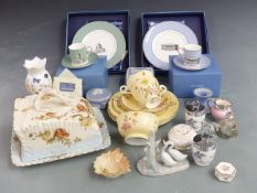 A collection of boxed Wedgwood ceramics including Grand Tour Collection, Aynsley teaware,