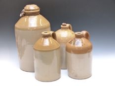 Four stoneware flagons including Thomas Pullen, Royal Oak, Chipping Sodbury, Shorts Southampton,