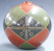 Emmanual Maldonado signed geometric spherical vase, H22, diameter 22cm