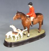 Beswick huntsman and hounds on ceramic plinth, H 24.5cm
