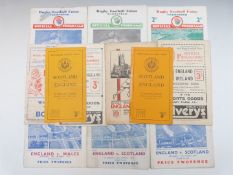 Twelve Rugby programmes 1934-1937 England v Wales, Scotland and Ireland, early Five / Six Nations