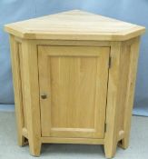 Contemporary light oak corner cupboard, W74 x H79cm