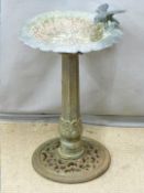 Cast iron bird bath, diameter 35, H58cm with bird finial