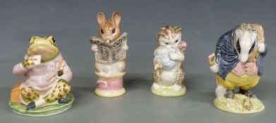 Four Beswick Beatrix Potter figures, three with BP2 gold oval backstamps including Tommy Brock, Mr
