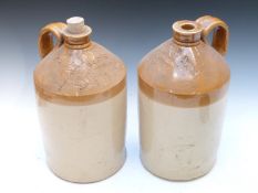 Stoneware flagons impressed Frank Freshwater, Nailsworth and S Fawkes, Stroud, height of tallest