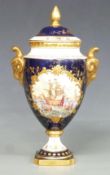 Coalport Mayflower commemorative urn, H24cm