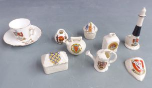 A large collection of crested china including Goss, Arcadian, Foley, Shelley etc, approximately 90