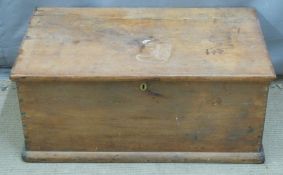 19thC pine blanket box, W87 x D51 x H37cm